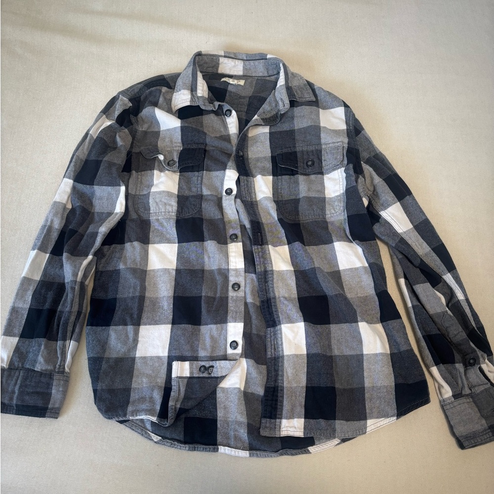 Sonoma Black and White Checkered Button-Down Shirt
